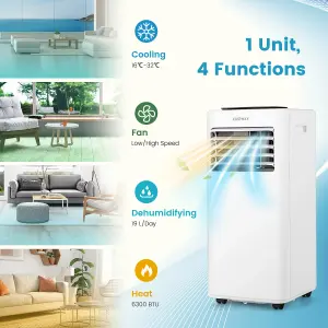 Costway 7000 BTU Portable Air Conditioner 5-in-1 Cooling Heating Fan Dehumidifier WIFI