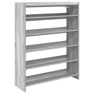 Berkfield Shoe Rack Grey Sonoma 80x25x100 cm Engineered Wood