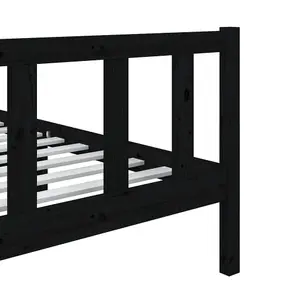 Berkfield Bed Frame Black Solid Wood 90x200 cm Single