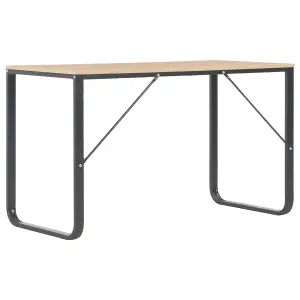 Berkfield Computer Desk Black and Oak 120x60x73 cm