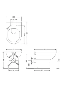 Nes Home Linton Back To Wall Toilet Pan And Soft Close Seat