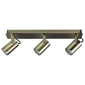 3 Light Spotlight Metal Bar Brass KLIP