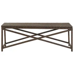 Berkfield Garden Bench 120 cm Poly Rattan Brown