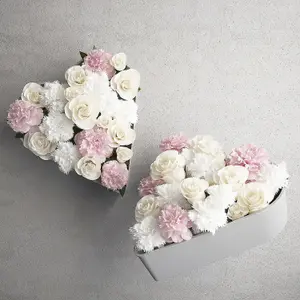 Heart Shape Pot Container Box Plant Pot Case Multipurpose Valentine's 24x25cm Light Grey