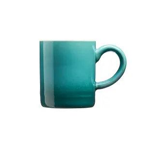 Cooks Professional Espresso Coffee Cups Mugs Stoneware 90ml Teal - Set of 4 Cups