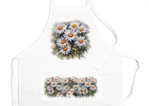 Purely Home  Garden Flowers Daisies Apron - Floral Gifts for Her - Cooking & Baking