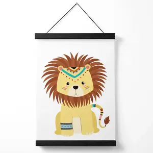 Lion Tribal Animal Medium Poster with Black Hanger