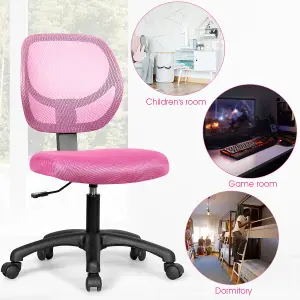 Costway Ergonomic Computer Desk Chair Low-Back Task Study Chairs Office Armless Chair