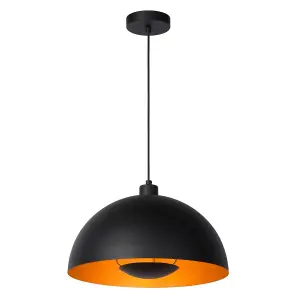 Lucide Siemon Modern Pendant Light 40cm - 1xE27 - Black