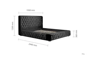 Birlea Grande King Bed Black Crushed Velvet