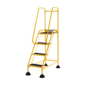 TUFF Easy Glide Steps - 4 Tread - Yellow - Anti-Slip