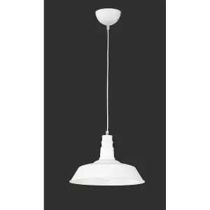 Luminosa Will Modern Dome Pendant Ceiling Light White - UK Stock