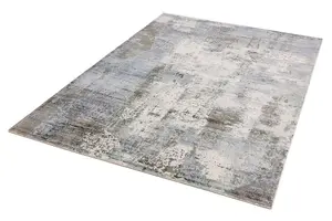 Blue Viscose Easy to clean Abstract Handmade , Luxurious , Modern Rug for Living Room, Bedroom - 240cm X 340cm