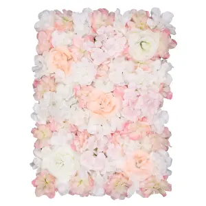 Artificial Flower Wall Backdrop Panel, 60cm x 40cm, Ivory Peach