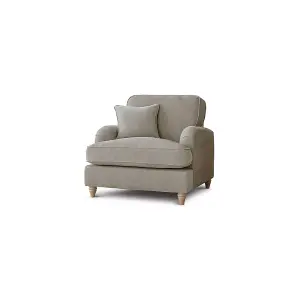 Sofas Express Tenby Beige Putty Tailored Pleat Manhattan Arm Chair