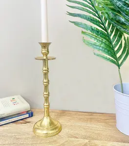 Brass Metal Dinner Candlestick 30cm