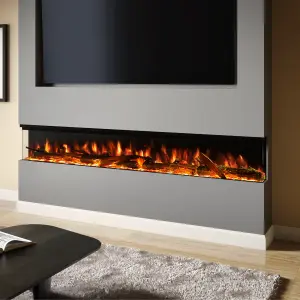 The Spectrum Series 82  Inch 3- Sided Media Wall Fire