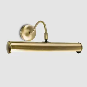 ValueLights Gemini Pair of Traditional Adjustable Twin Picture Wall Lights In Antique Brass Effect Finish