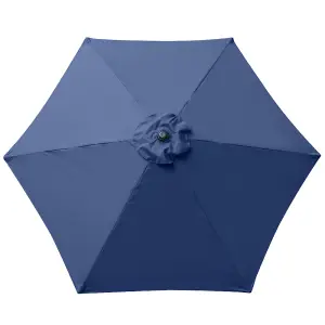 SunDaze Blue Replacement Parasol Fabric Garden Umbrella Canopy Cover for 2.5m 6 Arm Parasols