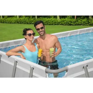 Bestway Power Steel 21ft x 9'ft x 52in Rectangular Pool Set Above Ground Swimming Pool