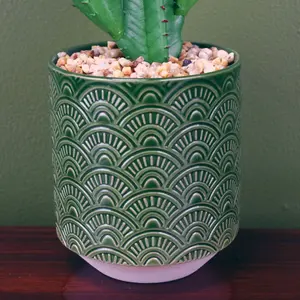 Artificial Cactus Cacti Planter Green Ceramic Botanik