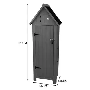 Wooden Garden Storage Shed - Grey