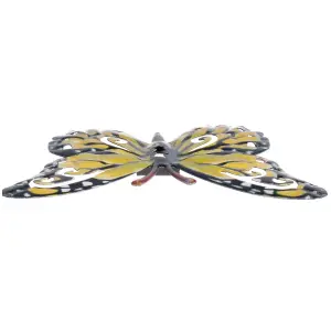 Small Yellow Metal  Butterfly Garden/Home Wall Art Ornament 11x8.5cm