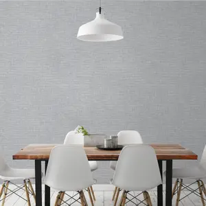 Grandeco Adana Calico Fabric Textured Wallpaper, Grey