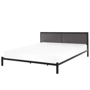 Metal EU Super King Size Bed Grey CLAMART