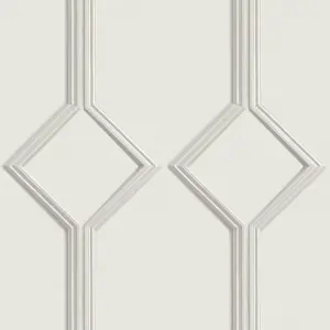 Belgravia Azzura Panel Off White Trellis Geometric Pattern Wallpaper A9503