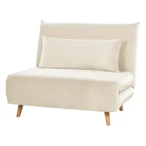 Beliani Modern Sofa Bed SETTEN Cream Velvet