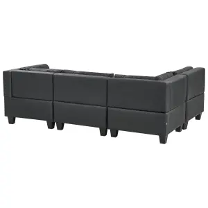 Corner Sofa with Ottoman UNSTAD Black Right Hand