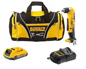 Dewalt DCD740D1 18v XR 2 Speed Right Angle Drill Li-Ion + 1x2.0ah, Charger + Bag