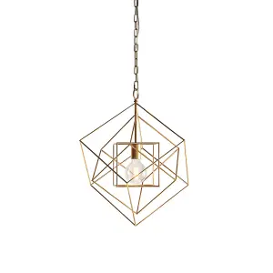 Luminosa Pescara Pendant Ceiling Light Antique Gold Leaf