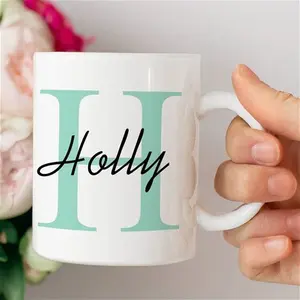 Personalised Mug - Any Name And Initial Choose Colour