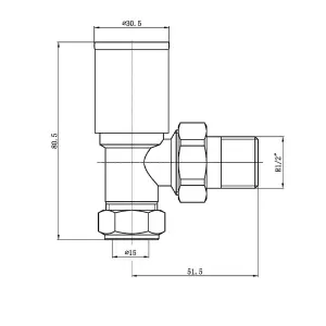 Angled Matt Black Heated Towel Rail Radiator Valves High Quality