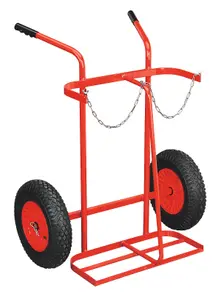 Sealey Welding Bottle Trolley with Pneumatic Tyres - 2 Bottle ST28P