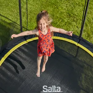 12ft Salta Black Comfort Edition Round Trampoline with Enclosure