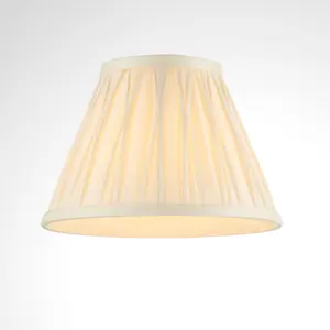 Tapered Cylinder Lamp Shade - Ivory Silk - 40W B22 - 8 Inch Pleated Design