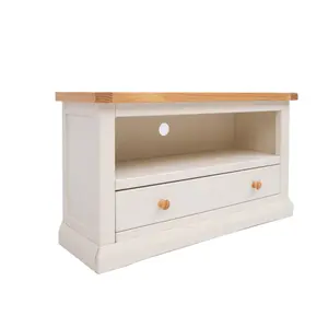 Castelli Off White 1 Drawer TV Cabinet Wood Knob