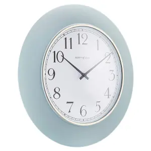 Aqua Large Round Wall Clock - Modern Battery-Operated Arabic Numerals Silent Quartz Clock - Measures 30cm Diameter