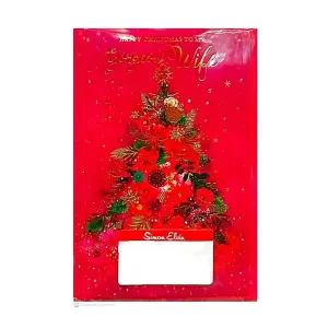 Simon Elvin Gorgeous Wife Christmas Card (Pack of 6) Red (One Size)