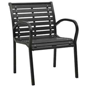 Berkfield Garden Chairs 2 pcs Steel and WPC Black