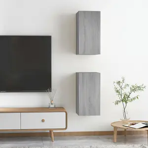 Berkfield TV Cabinets 2 pcs Grey Sonoma 30.5x30x60 cm Engineered Wood