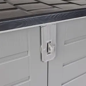 1170L Outdoor Garden Storage Cabinet - Grey and Black