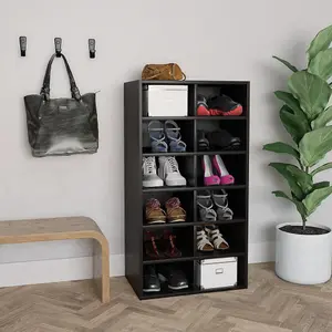 Shoe Rack Black 54x34x100.5 cm Engineered Wood