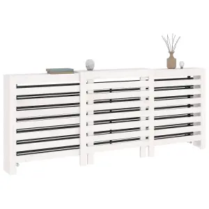 Radiator Cover White 210x21x85 cm Solid Wood Pine