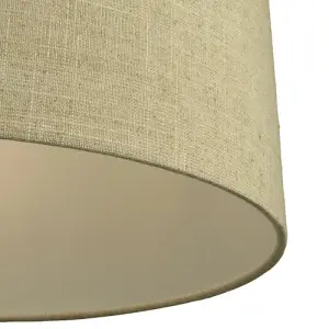 Contemporary and Classic Natural Dark Beige Oatmeal Linen Fabric 16 Lamp Shade