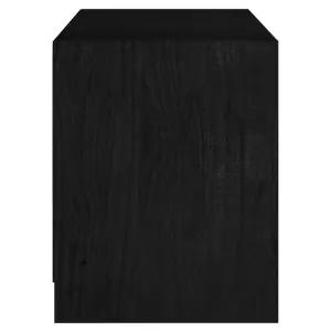 Berkfield TV Cabinet Black 104x33x41 cm Solid Pinewood