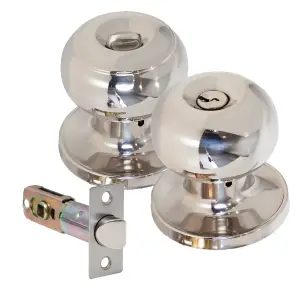 XFORT Bello Entrance Knob Set Polished Chrome for Internal Doors